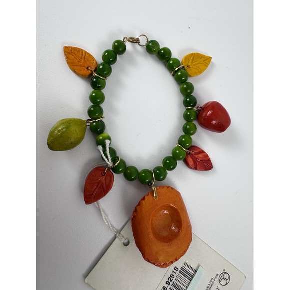 New Vtg DEPT 56 Retrolite Treasures Bracelet Farm Market Charms Department 56 - Picture 9 of 11